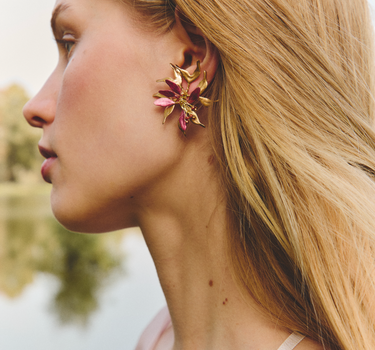 Pendientes Pétalo Fresa